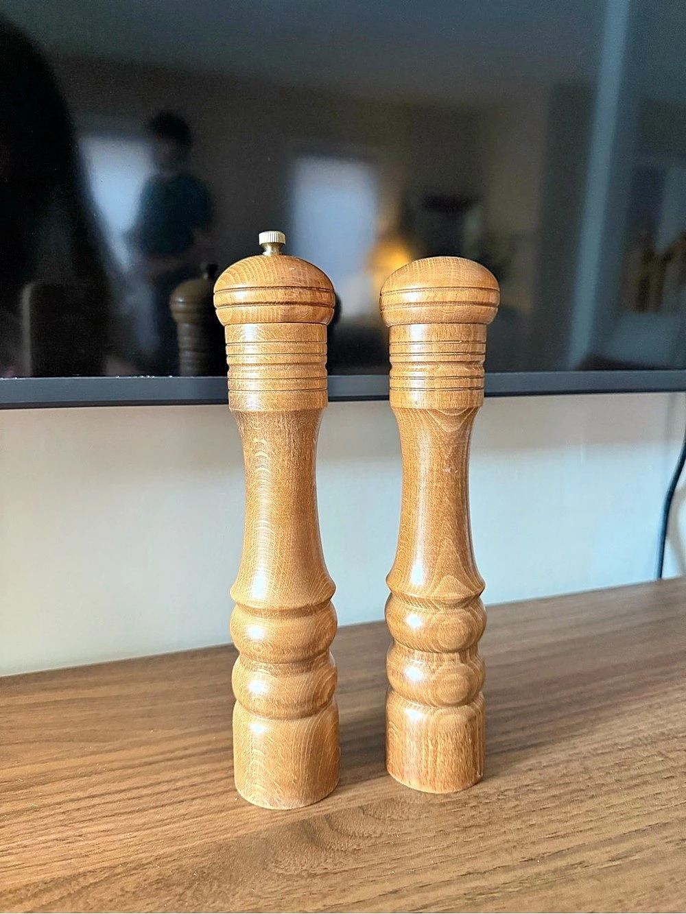 Vintage Najico Nakajima Woodenware Japan Natural Wooden 10" Salt & Pepper Mill